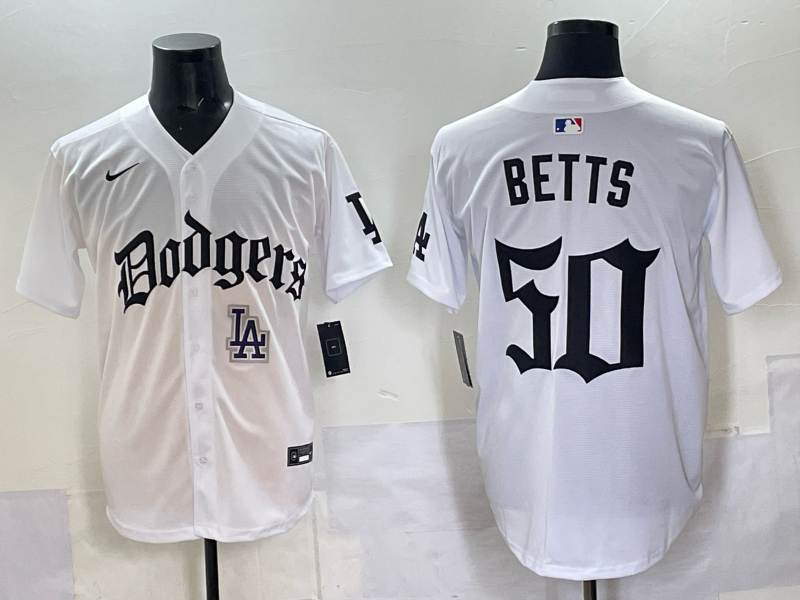 Men Los Angeles Dodgers #50 Betts white Nike 2025 MLB jersey 0010->los angeles dodgers->MLB Jersey